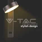 8W LED Аплик с USB 3000K Черно Тяло