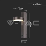 8W LED Аплик с USB 3000K Черно Тяло