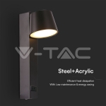 8W LED Аплик USB 3000K Черно Тяло