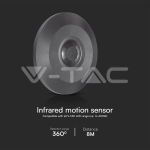 Сензор За Движение За Таван Плосък Черен