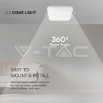 24W LED Плафон SAMSUNG Чип 6500K Квадрат Бяла Рамка IP44