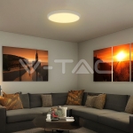 24W LED Плафон Сензор SAMSUNG Чип 6500K Кръг Бяла Рамка IP44