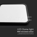 18W LED Плафон Сензор SAMSUNG Чип 4000K Квадрат Черна Рамка IP44