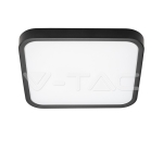 18W LED Плафон Сензор SAMSUNG Чип 4000K Квадрат Черна Рамка IP44