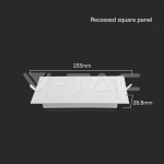 18W LED SAMSUNG Чип Backlit Мини Панел Вграждане Квадрат 4000K