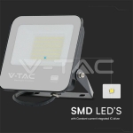 50W LED Прожектор SMD SAMSUNG Чип 1м Кабел Черно Тяло Сиво Стъкло Мат 4000K
