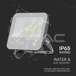 50W LED Прожектор SMD SAMSUNG Чип 1м Кабел Черно Тяло Сиво Стъкло Мат 4000K