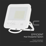 50W LED Прожектор SMD SAMSUNG Чип 1м Кабел Бяло Тяло Сиво Стъкло Мат 6500K