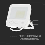 50W LED Прожектор SMD SAMSUNG Чип 1м Кабел Бяло Тяло Сиво Стъкло Мат 6500K