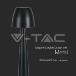 2W LED Настолна Лампа (80x370) 3в1 Димираща Черно Тяло