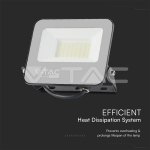 30W LED Прожектор 6500K Черно Тяло Сиво Стъкло 160lm/W 5год. Гаранция