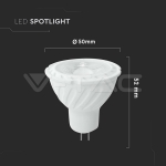 LED Крушка GU5.3 6W MR16 Пластик 38° 3000K