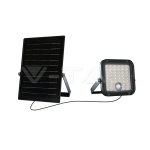 10W LED Соларен Прожектор LiFePo Батерия 3.7V Черен CCT 4000K + 6000K