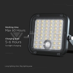 10W LED Соларен Прожектор LiFePo Батерия 3.7V Черен CCT 4000K + 6000K