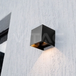 9W LED Соларна Стенна Лампа с Батерия 3.7V 3 в 1 Черно Тяло IP65