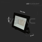 20W LED Прожектор 4000K Черно Тяло