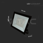 50W LED Прожектор 4000K Черно Тяло