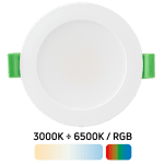 ULTRALUX - LED SMART ДИМИРАЩА ЛУНА ЗА ВГРАЖДАНЕ, BLUETOOTH/WI-FI, 6W, 3000К-6500К/RGB, 220-240V AC, IP44 - SLV6BW