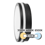 ULTRALUX - LED ВЛАГОЗАЩИТЕНА ПЛАФОНИЕРА С МИКРОВЪЛНОВ СЕНЗОР ЗА ДВИЖЕНИЕ, ЧЕРНА, 18W, 3000K/4000K/6500K, 220V-240V AC, IP54 - LPSB18CCT