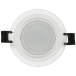 ULTRALUX - LED СТЪКЛЕН ПАНЕЛ ЗА ВГРАЖДАНЕ, КРЪГ, 6W, 2700K, 220V AC, ТОПЛА СВЕТЛИНА, IP44 - LPRG627