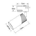 ULTRALUX - RP2D ТЯЛО ЗА РЕЛСОВ МОНТАЖ ДВУПРОВОДНО ЧЕРНО&БЯЛО