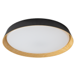 ULTRALUX - LED димираща ССТ плафониера с дистанционно управление, черен/дърво, max.72W, 3000K-6000К, 220-240V AC, кръг, IP20 - SPL1L72RC