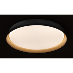 ULTRALUX - LED димираща ССТ плафониера с дистанционно управление, черен/дърво, max.72W, 3000K-6000К, 220-240V AC, кръг, IP20 - SPL1L72RC