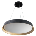 ULTRALUX - LED димираща ССТ плафониера с дистанционно управление, черен/дърво, max.72W, 3000K-6000К, 220-240V AC, кръг, IP20 - SPL1L72RC