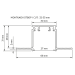 ULTRALUX - Дълбока релса за вграждане 2 m, 48V DC - LMST30R2