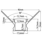 ULTRALUX - АЛУМИНИЕВ ПРОФИЛ ЗА ГИПСОКАРТОН 3M, ВЪТРЕШЕН ЪГЪЛ, 13MM - APG332