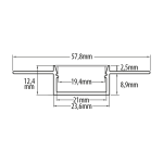 ULTRALUX - АЛУМИНИЕВ ПРОФИЛ ЗА ГИПСОКАРТОН 3M, 21MM - APG334