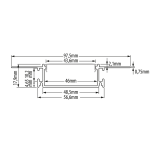ULTRALUX - АЛУМИНИЕВ ПРОФИЛ ЗА ГИПСОКАРТОН 3M, ШИРОК, 46MM - APG335