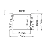 ULTRALUX - АЛУМИНИЕВ ПРОФИЛ ЗА LED ЛЕНТА, ЗА ВГРАЖДАНЕ, ДЪЛБОК, 2М - APK206