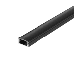 ULTRALUX - Алуминиев профил за LED лента, черен, с черен дифузер, открит монтаж, плитък, 2м - APK207BK