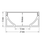 ULTRALUX - АЛУМИНИЕВ ПРОФИЛ ЗА LED ЛЕНТА ЗА ОТКРИТ МОНТАЖ, ШИРОК, ПЛИТЪК, 2М - APK211