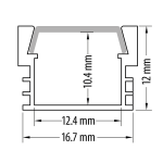ULTRALUX - АЛУМИНИЕВ ПРОФИЛ ЗА LED ЛЕНТА ЗА ОТКРИТ МОНТАЖ, ДЪЛБОК, 2М - APK218