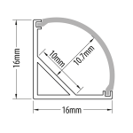 ULTRALUX - АЛУМИНИЕВ ПРОФИЛ ЗА LED ЛЕНТА, ЗА ОТКРИТ МОНТАЖ, ЪГЛОВ, 3М - APK304