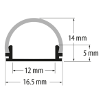 ULTRALUX - АЛУМИНИЕВ ПРОФИЛ ЗА LED ЛЕНТА ЗА ОТКРИТ МОНТАЖ, ТЕСЕН, ПЛИТЪК, 2М - APN213