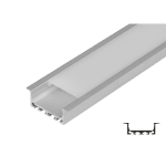 ULTRALUX - АЛУМИНИЕВ ПРОФИЛ ЗА LED ЛЕНТА ЗА ВГРАЖДАНЕ, ШИРОК, ПЛИТЪК, 2М - APN214