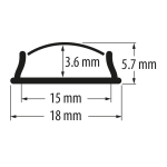 ULTRALUX - АЛУМИНИЕВ ПРОФИЛ ЗА LED ЛЕНТА, ГЪВКАВ, 2М - APN217