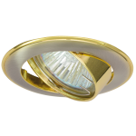 ULTRALUX - ЛУНА ЗА ВГРАЖДАНЕ КРЪГ, GU10, ПОДВИЖНА, САТИНИРАН НИКЕЛ/ЗЛАТО, АЛУМИНИЙ, IP20 -  FPGU10SNG