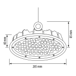 ULTRALUX - LED ИНДУСТРИАЛНО ОСВЕТИТЕЛНО ТЯЛО КАМБАНА, 100W, 5000K, 220V-240V AC, 11000LM, IP65 - LIKDN10050