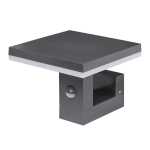 ULTRALUX - СВЕТОДИОДНА ЛАМПА СЪС СЕНЗОР ЗА ДВИЖЕНИЕ 15W 4000K, IP65, ЗА СТЕНА, СИВА - LLPS1540GR