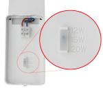 ULTRALUX - Светодиодна лампа с ON/OFF функция на сензора за движение и сменяема мощност 12W/15W/20W 4000K, IP65, за стена, бяла - LLPS204WH