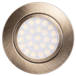 ULTRALUX - МИНИ LED ЛУНА ЗА ВГРАЖДАНЕ IP44 4W, 4200K, 220V, 60°, НЕУТРАЛНА СВЕТЛИНА, САТИНИРАН МЕСИНГ - LML220442SB