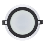 ULTRALUX - LED СТЪКЛЕН ПАНЕЛ ЗА ВГРАЖДАНЕ, КРЪГ, 12W, 4200K, 220-240V AC, IP44, ЧЕРЕН РИНГ - LPRG1242BL