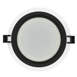 ULTRALUX - LED СТЪКЛЕН ПАНЕЛ ЗА ВГРАЖДАНЕ, КРЪГ, 18W, 4200K, 220-240V AC, IP44, ЧЕРЕН РИНГ - LPRG1842BL