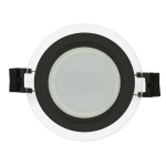 ULTRALUX - LED СТЪКЛЕН ПАНЕЛ ЗА ВГРАЖДАНЕ, КРЪГ, 6W, 4200K, 220-240V AC, IP44, ЧЕРЕН РИНГ - LPRG642BL