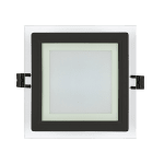 ULTRALUX - LED СТЪКЛЕН ПАНЕЛ ЗА ВГРАЖДАНЕ, КВАДРАТ, 12W, 4200K, 220V AC, IP44, ЧЕРЕН - LPSG1242BL