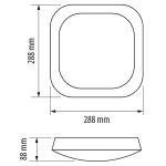 ULTRALUX - LED влагозащитена плафониера, 220-240V AC, 14W, 4500К, IP66 - LWP2201445